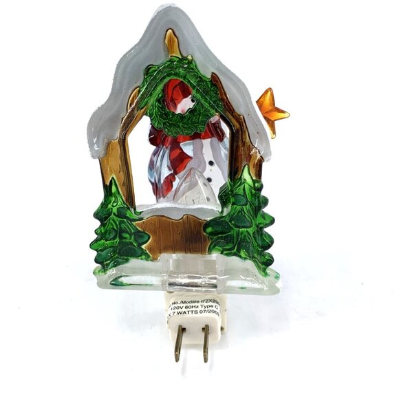 Snowman Nightlight Christmas Plug in Light Plastic 6" - Picture 2 of 4